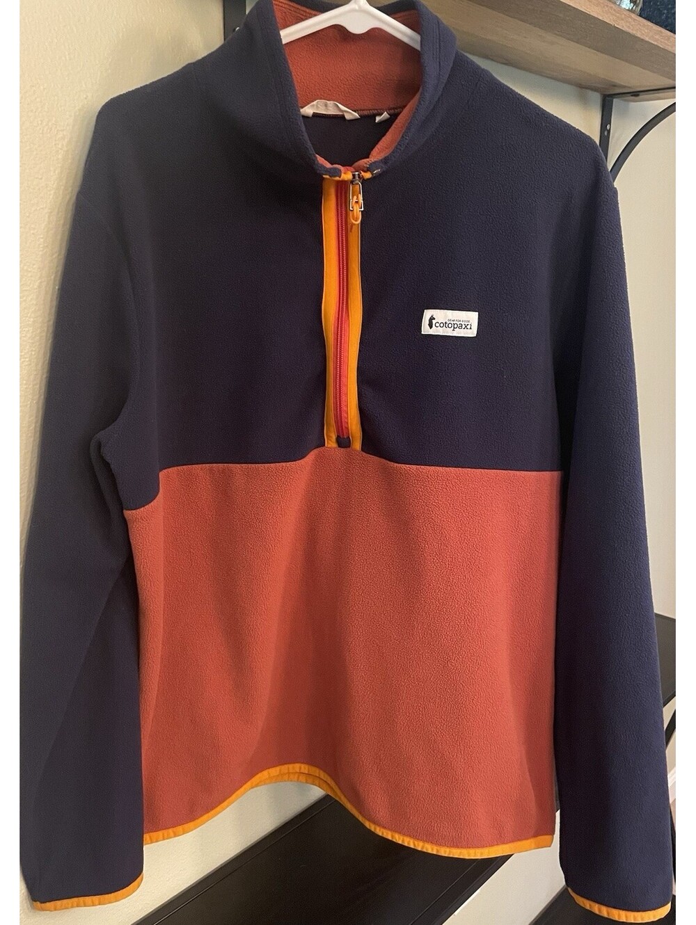 Men’s Cotopaxi Amado Fleece Pullover 1/4 Snap Maritime & Spice Size Medium